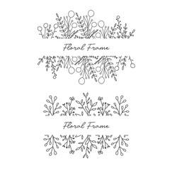 Hand Drawn Floral Templates for text, logos, scrapbooking, web banners, wedding invitation cards etc. 