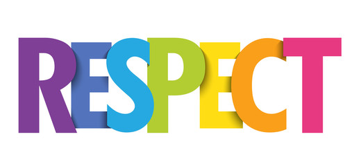 RESPECT colorful vector typography banner - obrazy, fototapety, plakaty