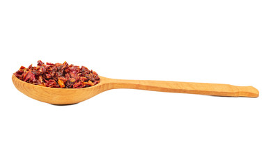 Dry red pepper in spoon