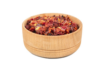 Pieces dry pepper in bowl
