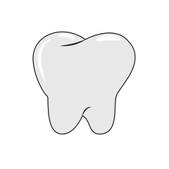 Tooth icon isolated on white background. Medical concept. Dental care. Vector flat design