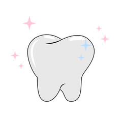Tooth icon isolated on white background. Medical concept. Dental care. Vector flat design