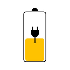 Battery icon. Low charge of phone. Vector flat design