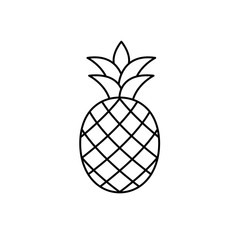 pineapple icon. black vector sign
