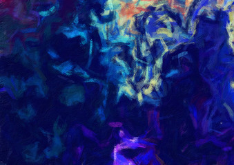 Pretty oil painting on canvas art background. Colorful brushstrokes and watercolor splashes elements. Digital artistic texture for graphic design. Printable beautiful pattern.