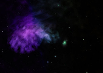 Small part of an infinite star field. 3D rendering