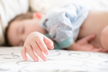 Obraz na płótnie Canvas Bed sleep child person portrait, human.