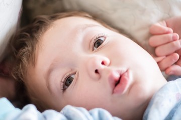 Bed sleep child person portrait,  childhood cute.