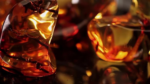 amber on the Black background