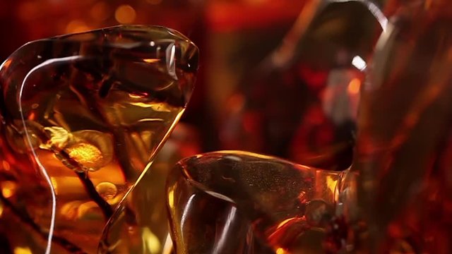 amber on the Black background