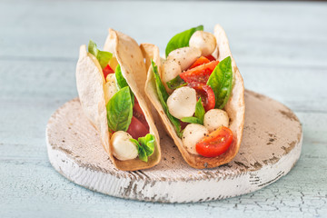 Caprese tacos