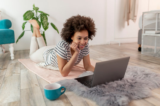 Female freelancer working from home