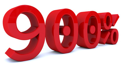 3d red rendering percentage  number