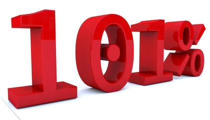 3d red rendering percentage  number