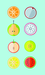 set of fruit icons