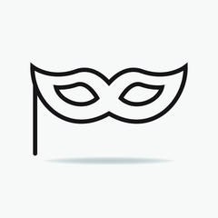 mask icon, thin line vector illustration