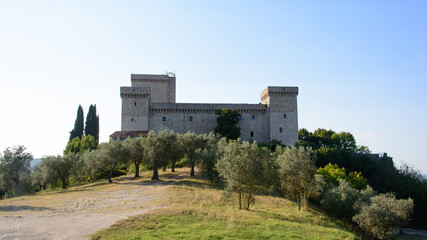 view of the rock of narni or fortress albornoz italy