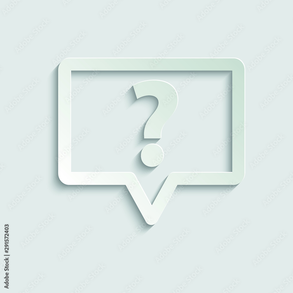 Poster question icon. line style. help speech bubble symbol. chat symbol with the question icon. vector ico