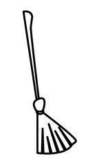 halloween witch broom isolated icon