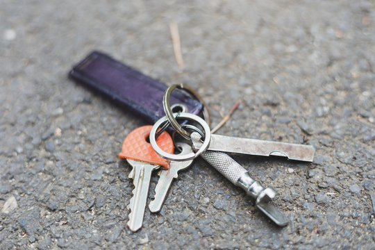 Lost Keys Of Home Lock On The Street