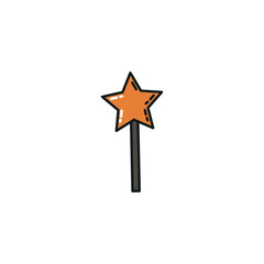 halloween wand flat style icon