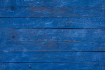 Foto op Canvas vintage blue wood background texture with knots and nail holes. Old painted wood. Blue abstract background. © romeof