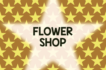 Handwriting text writing Flower Shop. Conceptual photo where cut flowers are sold with decorations for gifts Geometric seamless pattern. Monochrome randomly abstract texture stars