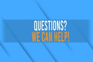 Handwriting text writing Questionsquestion We Can Help. Conceptual photo offering help to those who wants to know Repetition of Diagonal Shadowed Stripes. Slanting Shaded Lines Pattern