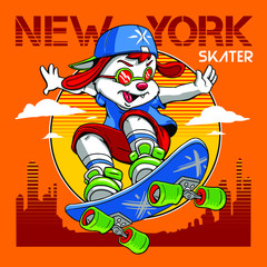 cartoon skater illustration 