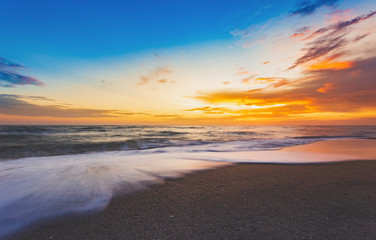 Fototapeta na wymiar Beautiful Landscape Ocean Summer sunset Natural background 
