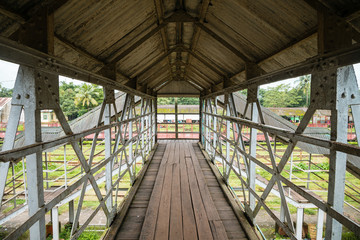 footbridge architecture at burmese train station