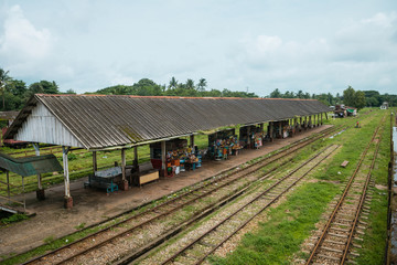 Fototapeta na wymiar railway station at myanmar countryside