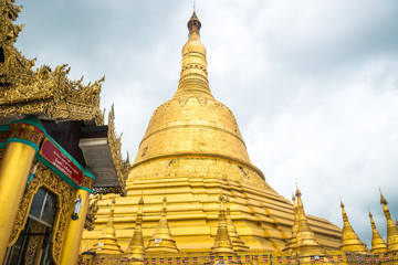 golden pagoda of shwedagon at yangon, myanmar