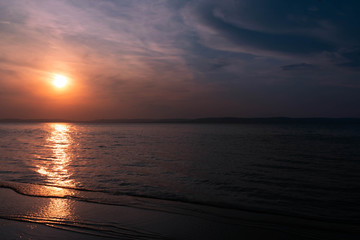 Sunset over lake Balaton