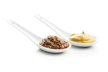 Yellow mustard and whole grain mustard.
