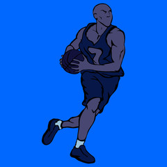 Vector basketball player made from sketch