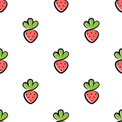 Small strawberry seamless pattern