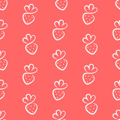 Strawberry icon seamless pattern