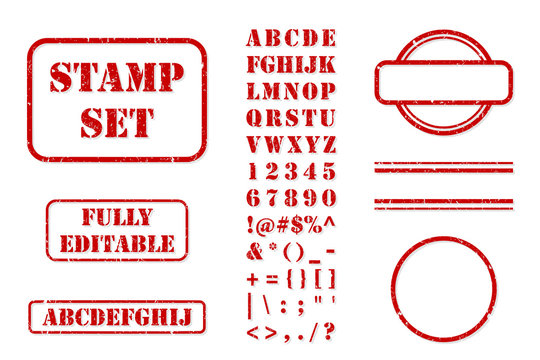 Rubber Stamp Set Vector Kit