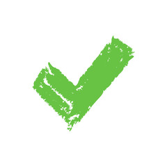 Green checkmark icon. Approval tick.
