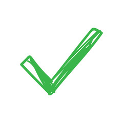 Green checkmark icon. Approval tick.