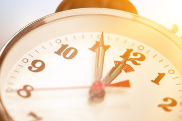 Round clock face on background