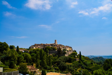 Fototapeta na wymiar view of the medieval village of Saint Paul de Vence in Provence, Cote d Azur, france