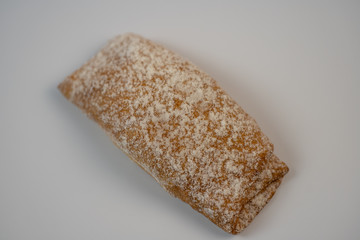 Tasty pastries on a white background