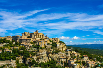 panoramic view of the medieval city of Gordes in French provence