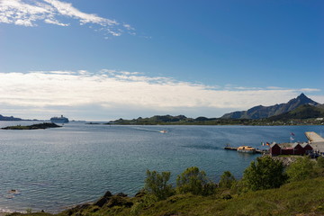 Tender transportation of passengers from a cruise ship to the shore, Lofoten Islands