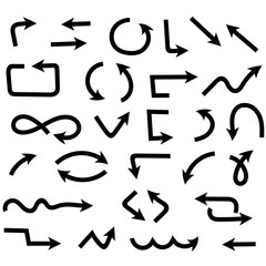 Black arrows. Hand drawn icons