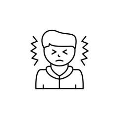 Headache, disease. Vector icon. On white background