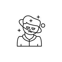 Dizziness, disease. Vector icon. On white background