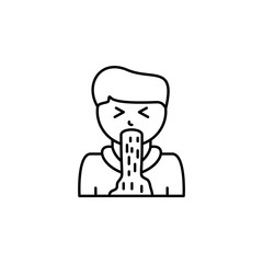 Vomiting, disease. Vector icon. On white background